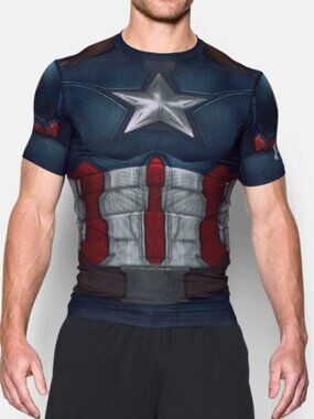 Under Armour Men Size 2XL Alter Ego Captain America Civil War Compression Shirt